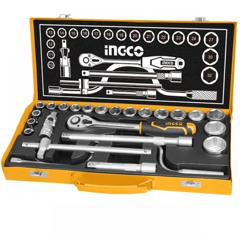 Набір торцевих головок INGCO HKTS0243, 1/2″, 24 предмети, фото 1