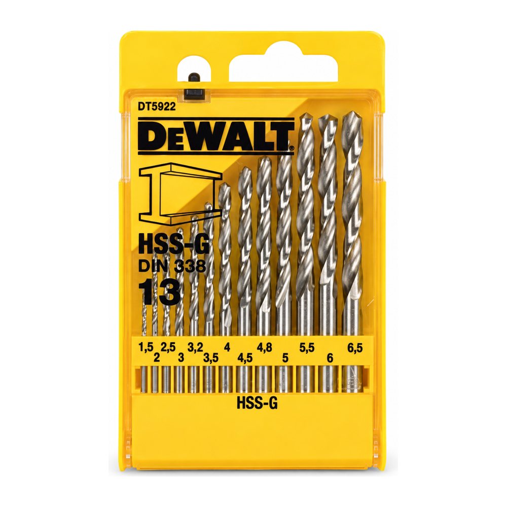 Набір шліфованих свердел по металу DeWalt HSS-G, 13 шт., 1,5–6,5 мм, фото 1