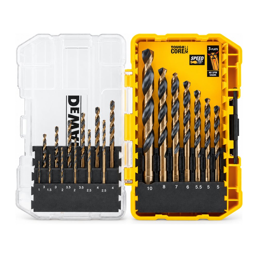 Набір свердел по металу DeWalt DT70728 Black & Gold, 19 шт., 1–10 мм, ToughCase+, фото 1