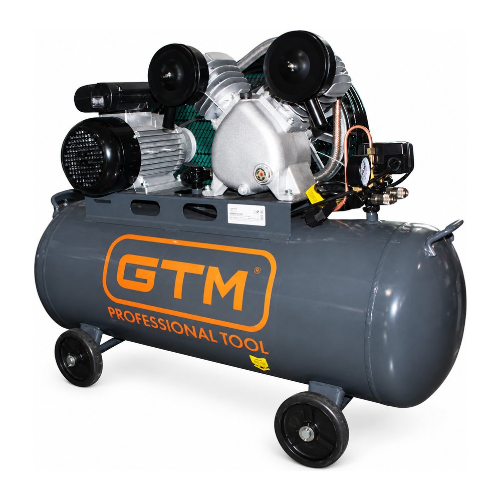 Пасовий компресор GTM KCJ2070-100L, 100 л, 2,2 кВт, 10 бар, фото 1
